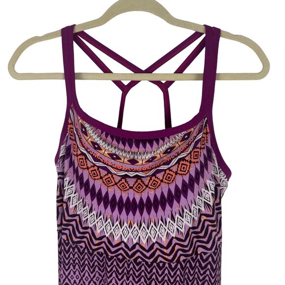 Prana Sol Cora Dress Size S Violet Chevron Print Yoga‎ Athleisure Comfort Beach - Picture 7 of 13